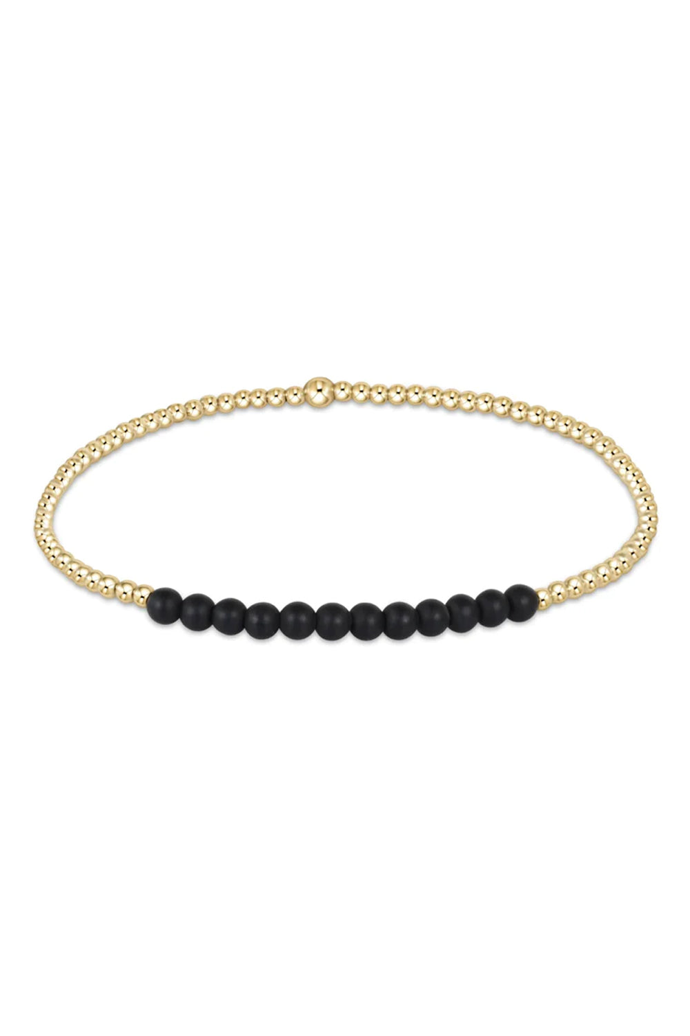 enewton: Gold Bliss 2mm Bead Bracelet - Matte Onyx | Makk Fashions