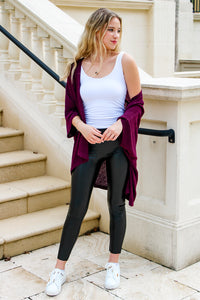 Here With You Dolman Sleeve Knit Cardigan - Plum | Makk Fashions