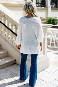 Here With You Dolman Sleeve Knit Cardigan - White | Makk Fashions