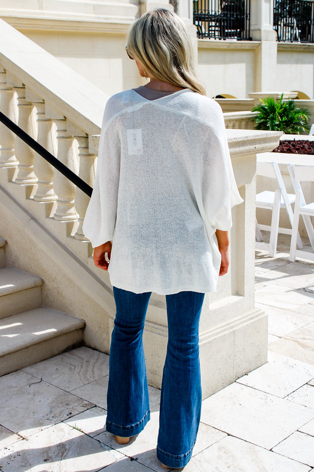 Here With You Dolman Sleeve Knit Cardigan - White | Makk Fashions