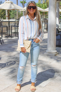 Classic Summers Straw Clutch - Beige