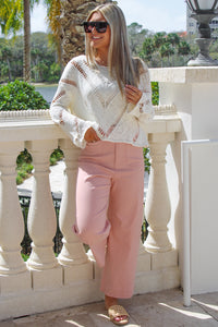 Keep Searching Cut-Out Sweater - White