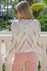 Keep Searching Cut-Out Sweater - White