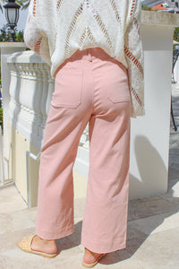 Trending Times Wide Leg Pants - Dusty Pink