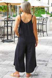 Z Supply: Textured Flared Jumpsuit - Black