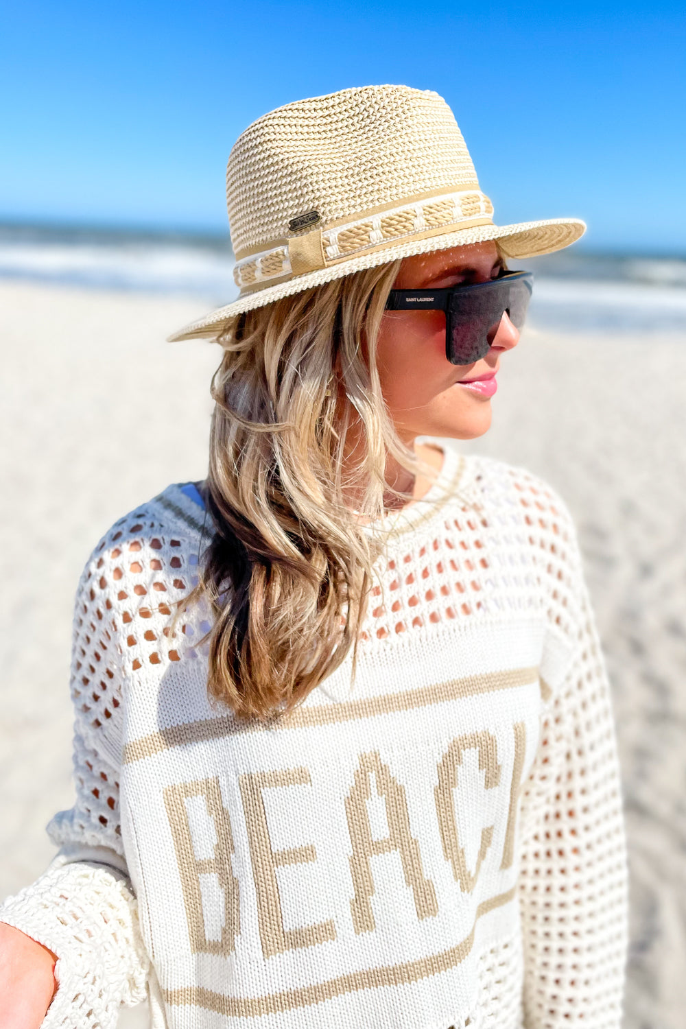 Jasmine Women's Paper Braid Safari Hat - Natural | Makk Fashions