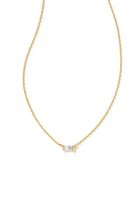 Kendra Scott: Juliette White Crystal Pendant Necklace - Gold | Makk Fashions