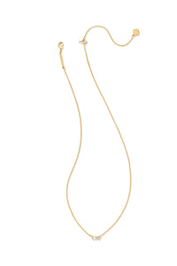 Kendra Scott: Juliette White Crystal Pendant Necklace - Gold | Makk Fashions