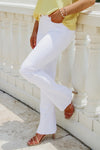 Kelsey High Rise Scissor Cut Flare Jeans - White | Makk Fashions