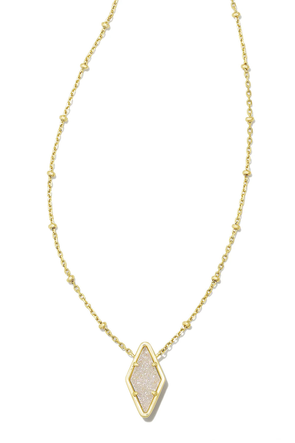 Kendra Scott: Kinsley Short Pendant Necklace - Iridescent Drusy | Makk Fashions