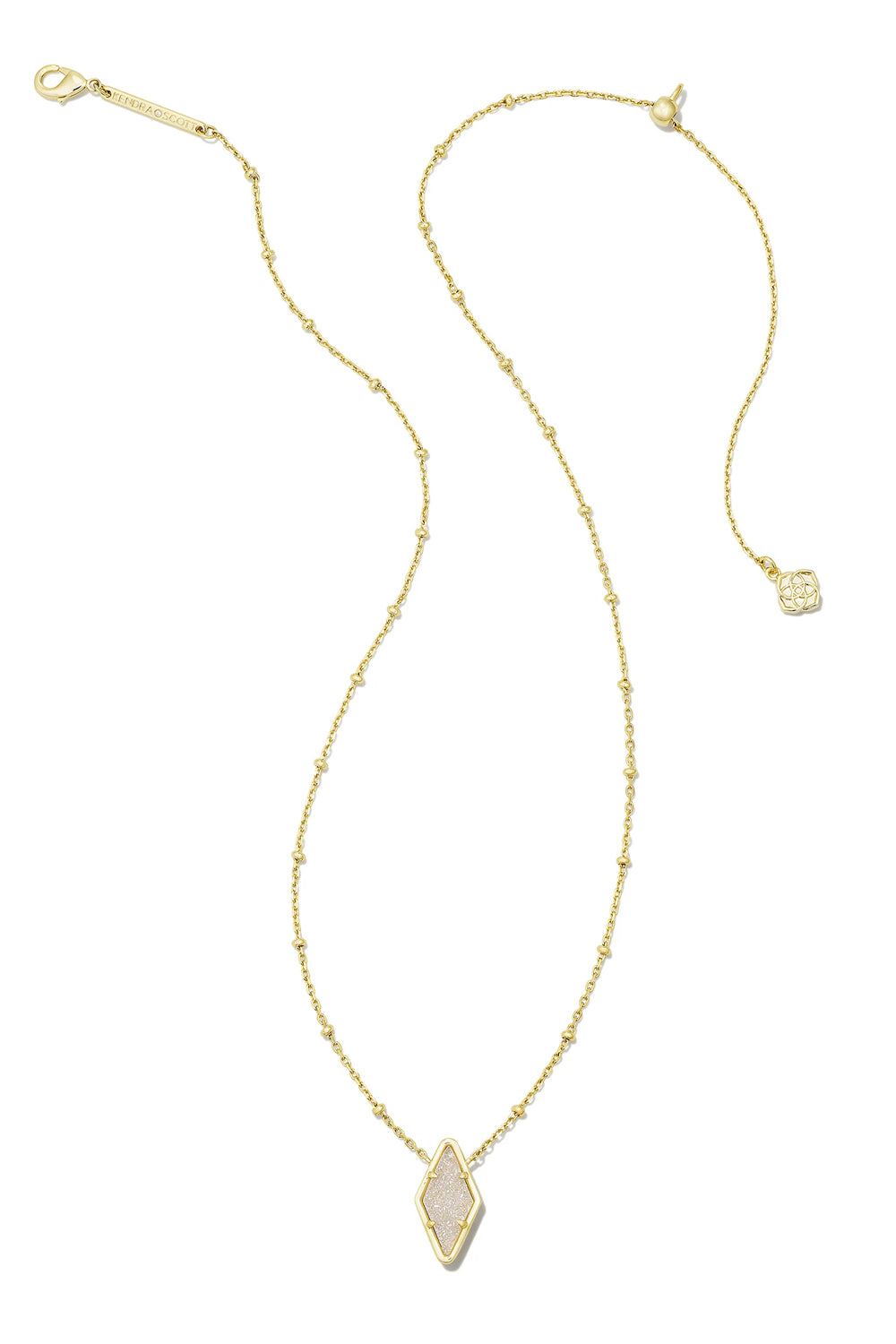 Kendra Scott: Kinsley Short Pendant Necklace - Iridescent Drusy | Makk Fashions
