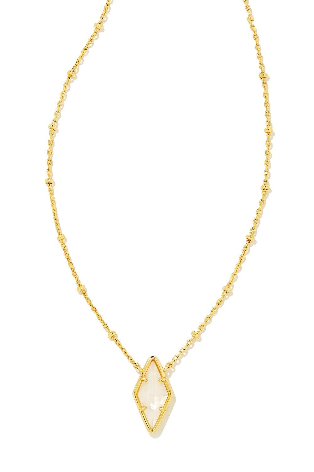 Kendra Scott: Kinsley Short Pendant Necklace - Ivory Mother-of-Pearl | Makk Fashions