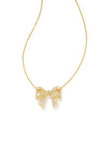 Kendra Scott: Krista Bow Pendant Necklace - Gold White Mix | Makk Fashions