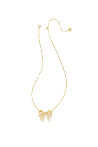 Kendra Scott: Krista Bow Pendant Necklace - Gold White Mix | Makk Fashions