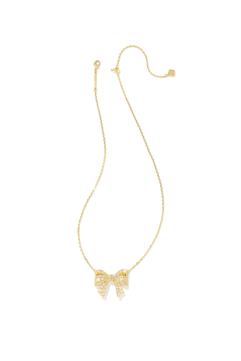 Kendra Scott: Krista Bow Pendant Necklace - Gold White Mix | Makk Fashions