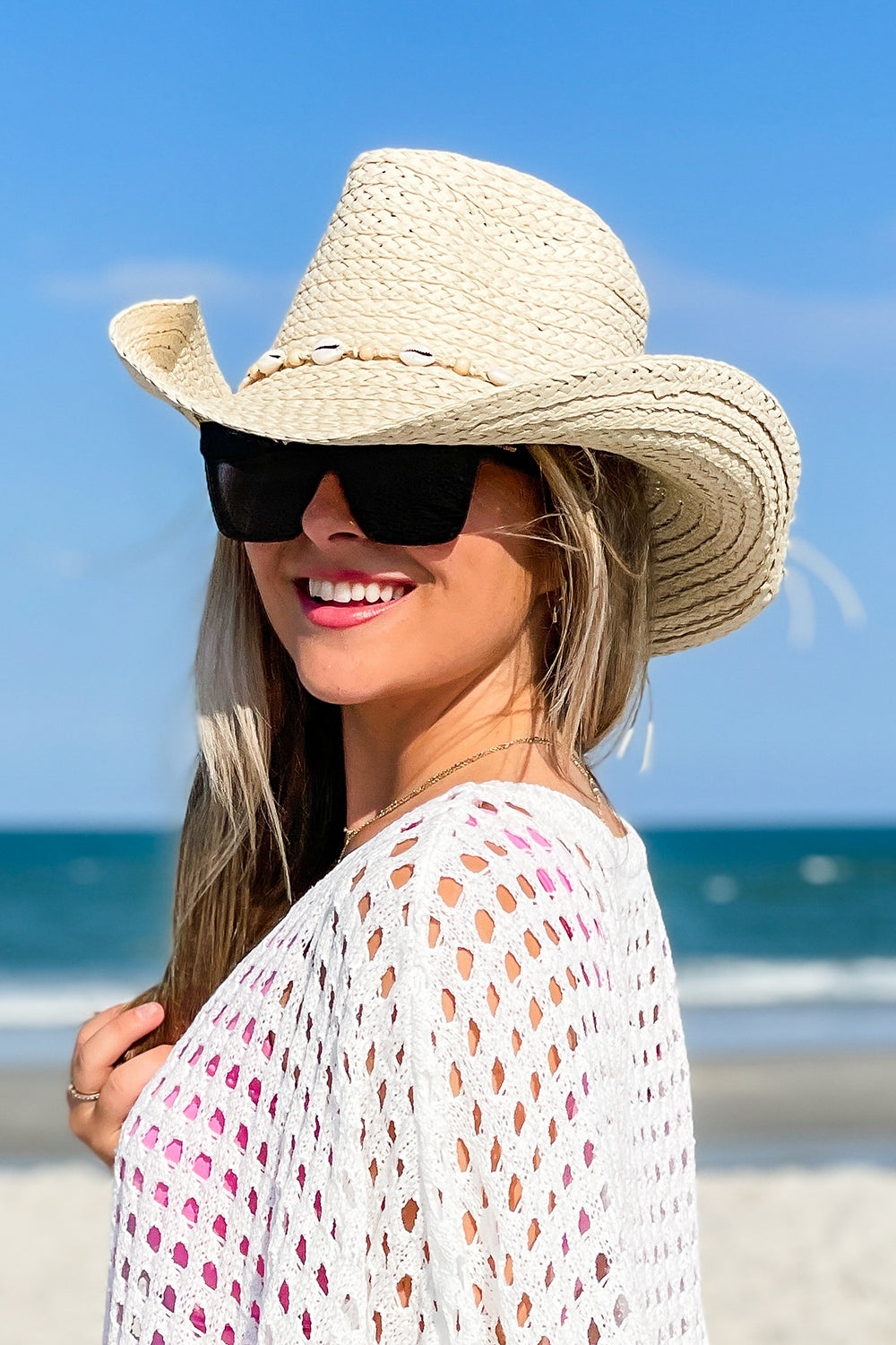 Let's Go Girls Shell Cowboy Hat - Natural | Makk Fashions