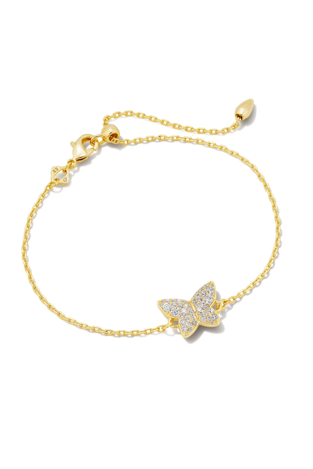 Kendra Scott: Lillia Crystal Butterfly Gold Bracelet - White Crystal | Makk Fashions
