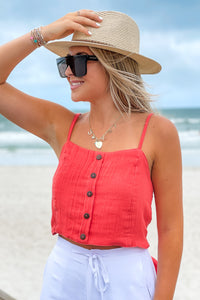 Lotus & Luna: Cruisin Crop Top - Coral | Makk Fashions