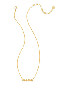 Kendra Scott: Mama Script Pendant Necklace - Gold | Makk Fashions