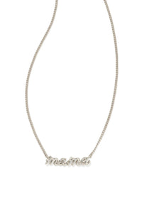 Kendra Scott: Mama Script Pendant Necklace - Silver | Makk Fashions