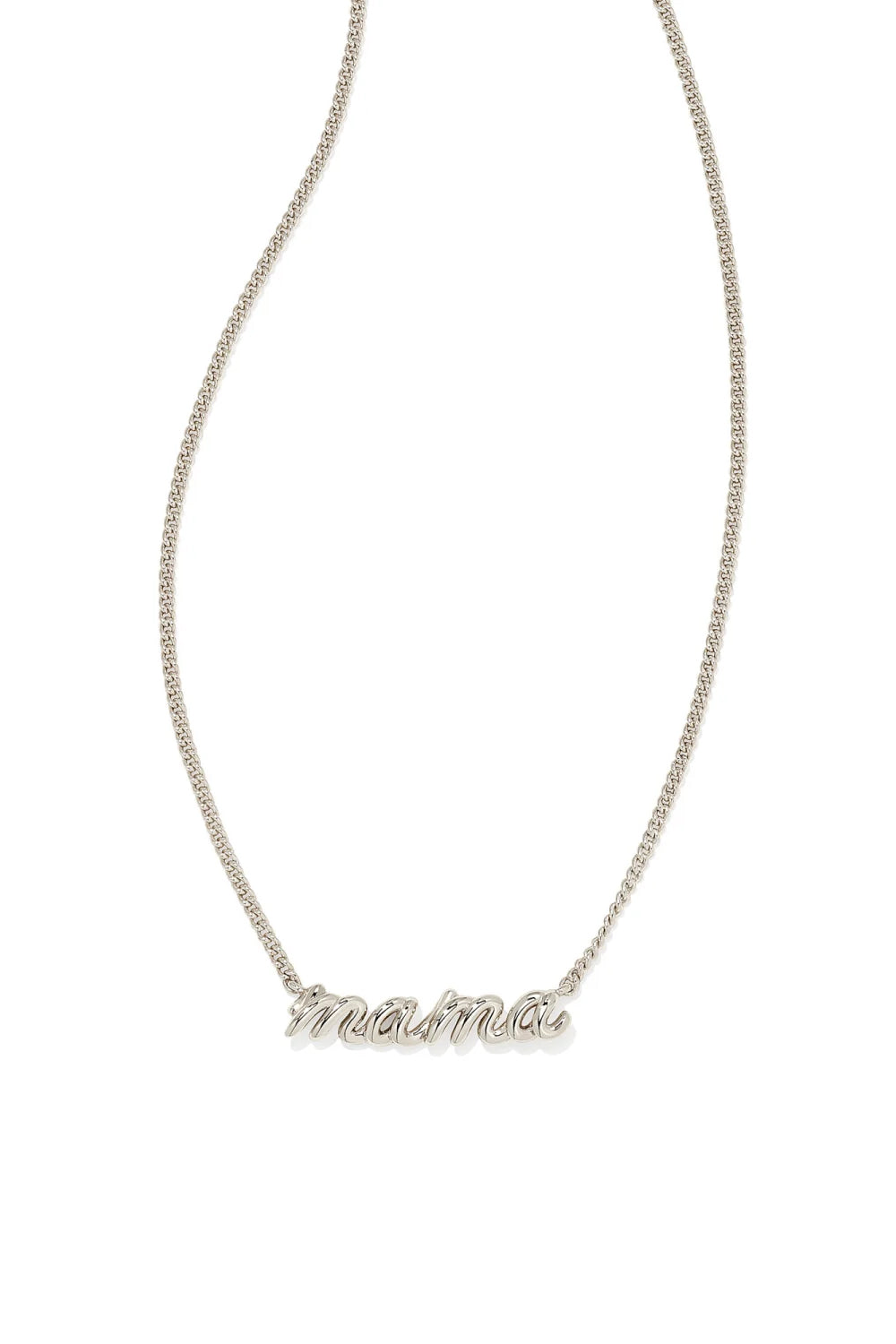 Kendra Scott: Mama Script Pendant Necklace - Silver | Makk Fashions