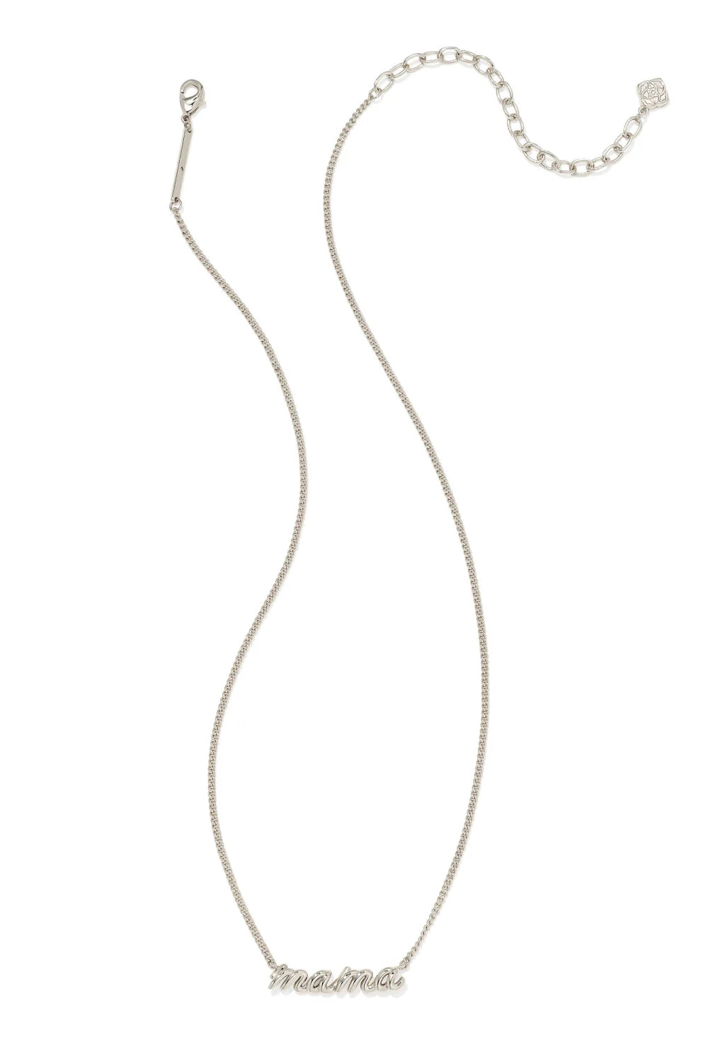 Kendra Scott: Mama Script Pendant Necklace - Silver | Makk Fashions