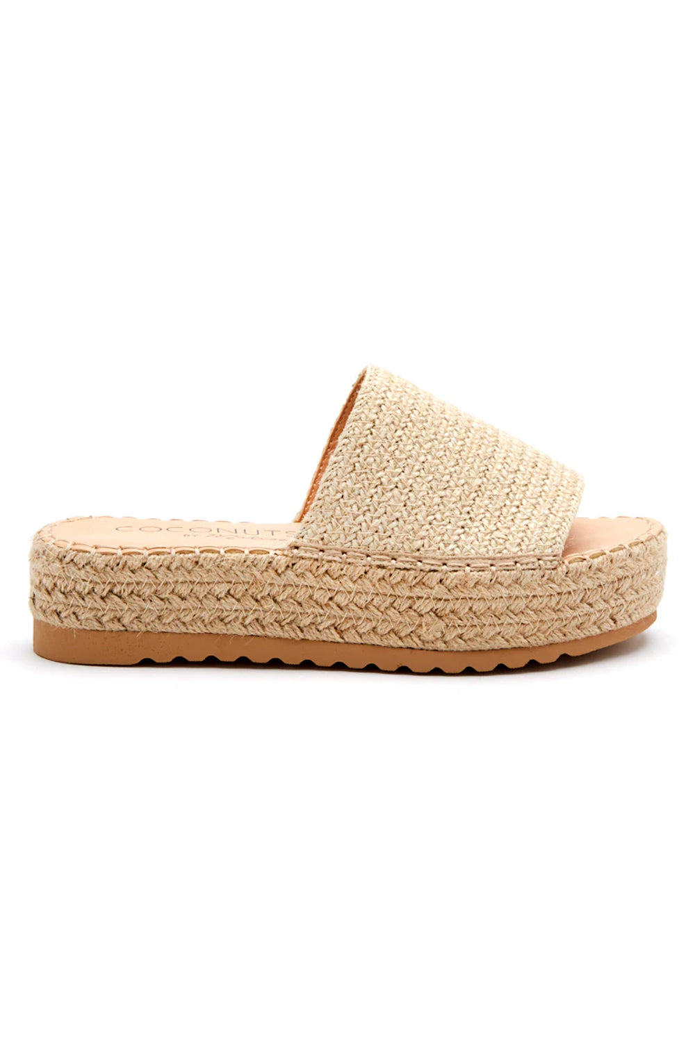 Matisse: Del Mar Raffia Platform Slide Sandal - Natural | Makk Fashions