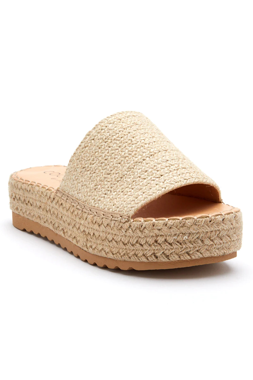 Matisse: Del Mar Raffia Platform Slide Sandal - Natural | Makk Fashions