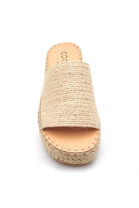 Matisse: Del Mar Raffia Platform Slide Sandal - Natural | Makk Fashions