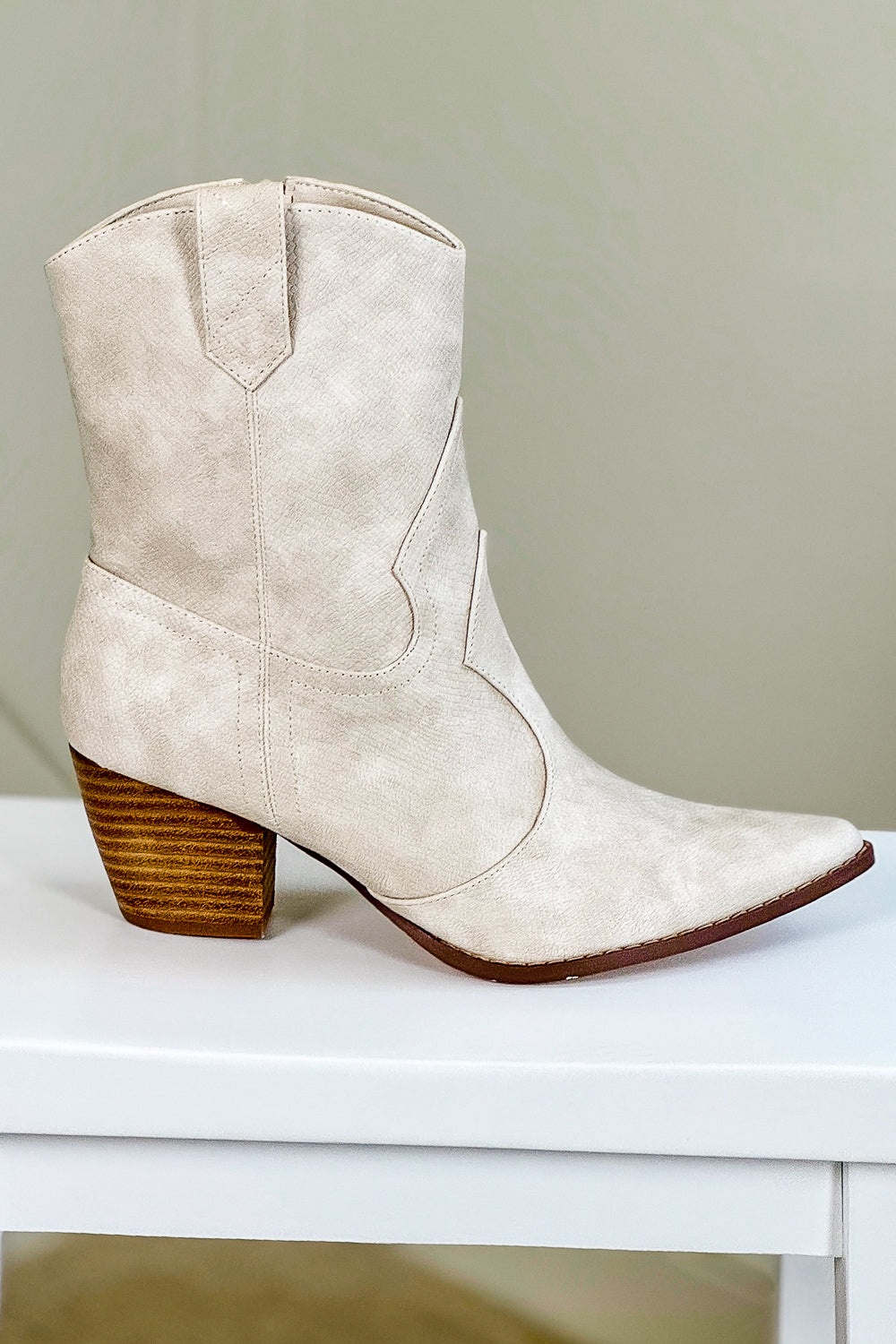 Matisse: Bambi Western Boot - Beige Snake | Makk Fashions