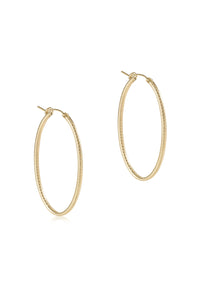 enewton: Oval Gold 2" Textured Hoop Earrings | Makk Fashions