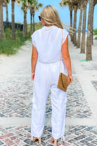 Purest Thoughts Linen Crop Top - White | Makk Fashions