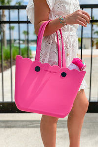 Ready For Vacay Scalloped Versa Tote - Hot Pink | Makk Fashions