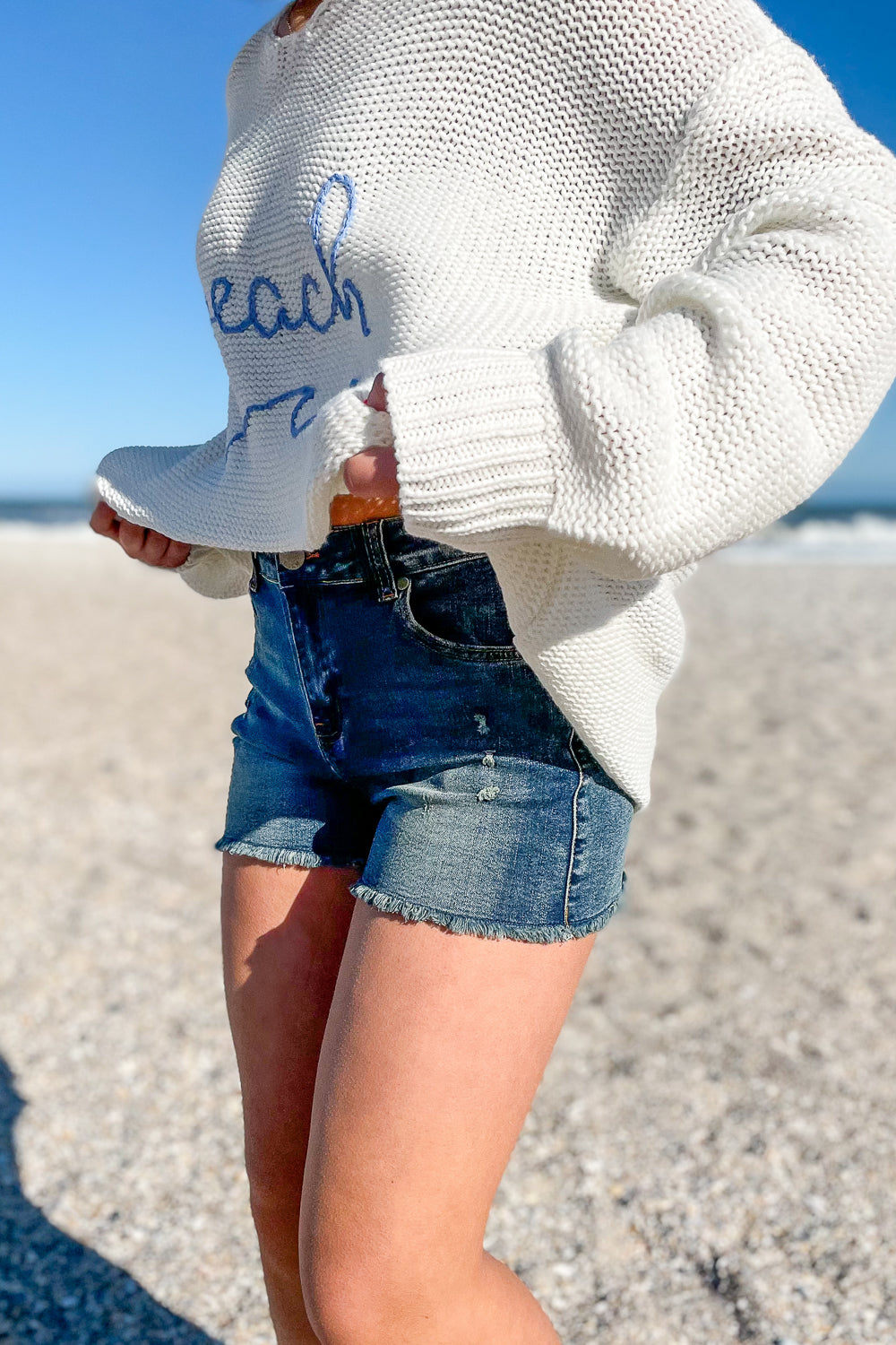 Summer Lovin' Denim Shorts Dark Wash Makk Fashions