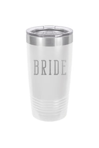 "Bride" 20 oz Insulated Tumbler - White | Makk Fashions