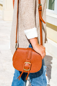 The Ella Detailed Crossbody Bag - Brown | Makk Fashions
