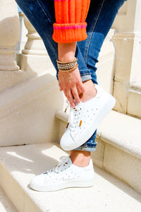 The Taylor Lace-Up Front Sneakers - White | Makk Fashions