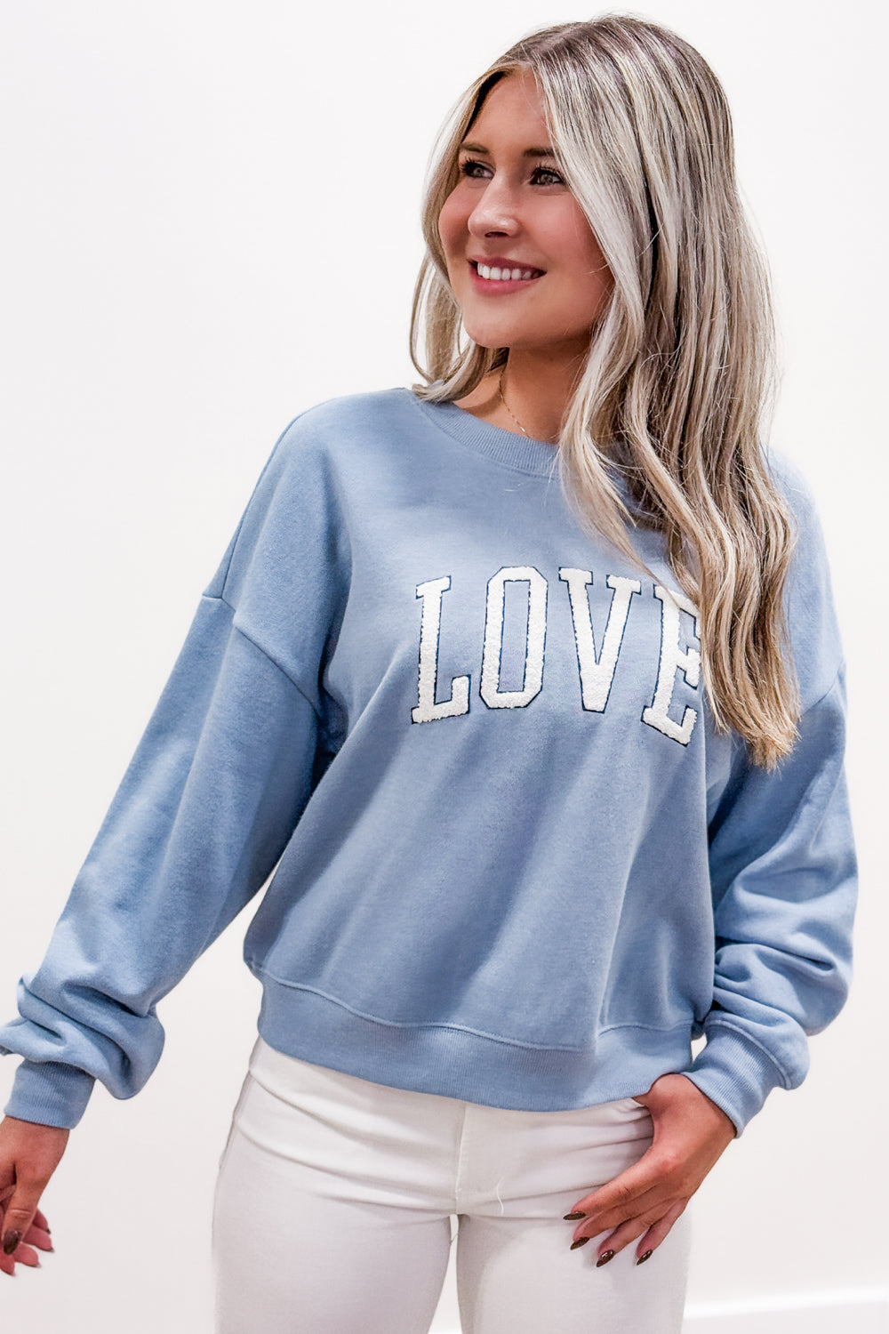 ソフィア Z Supply: Love Sweatshirt - Light Demin | Makk Fashions