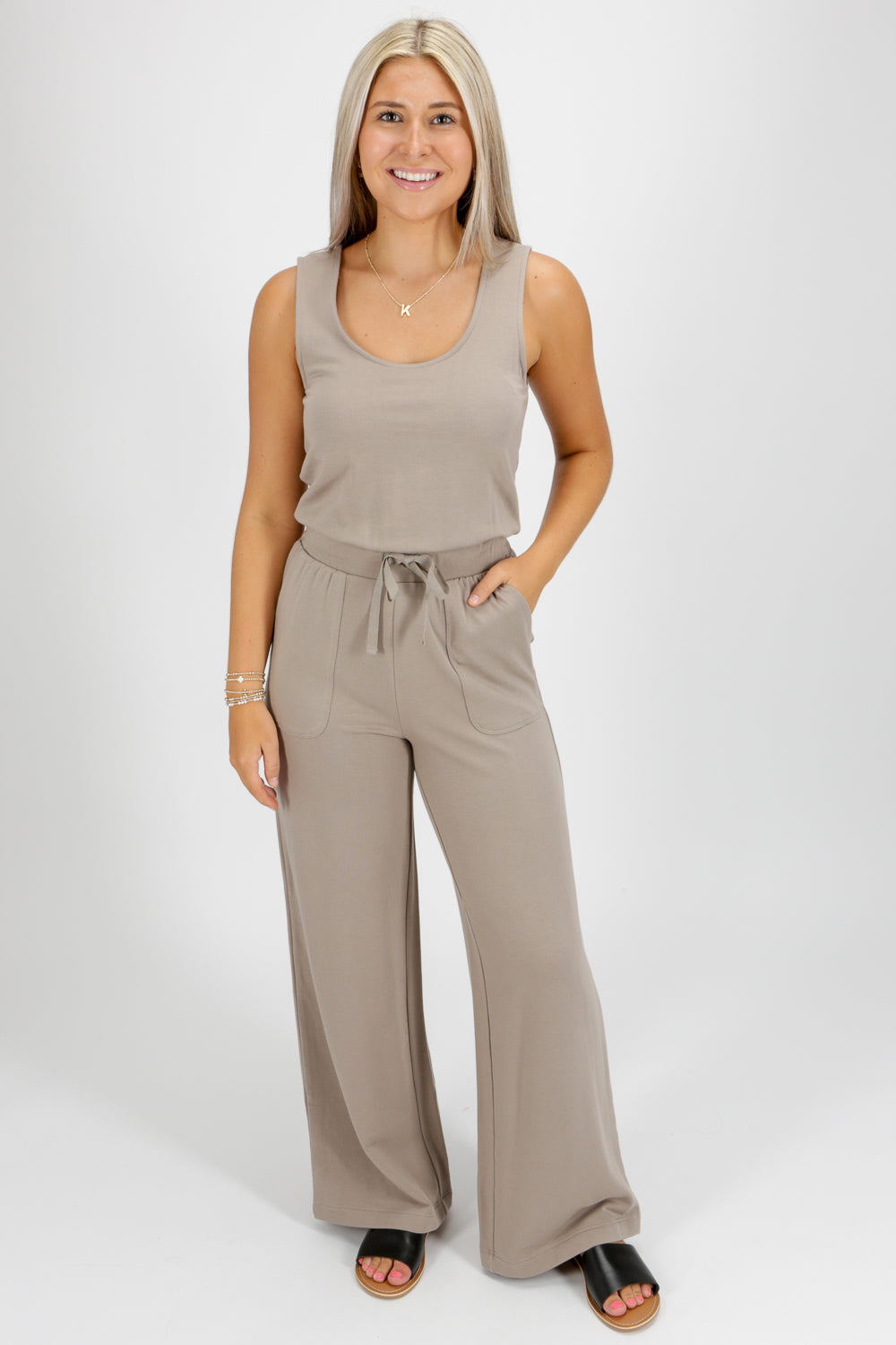 LEZE outlet the Label Meri Gray Jumpsuit Size S NWT $144