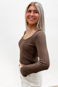Z Supply: Madeline Rib Top - Dark Chocolate | Makk Fashions