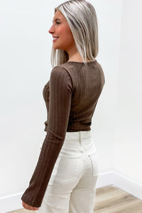 Z Supply: Madeline Rib Top - Dark Chocolate | Makk Fashions