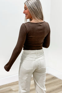 Z Supply: Madeline Rib Top - Dark Chocolate | Makk Fashions