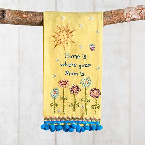 Home Is Where Mom Is Linen Hand Towel