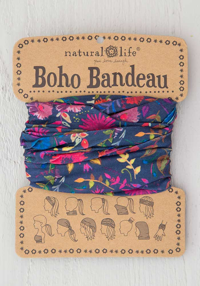 Charcoal Wild Flowers Boho Bandeau