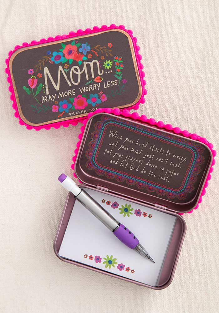 Prayer Box Mom Pray More Worry Less - Natural Life