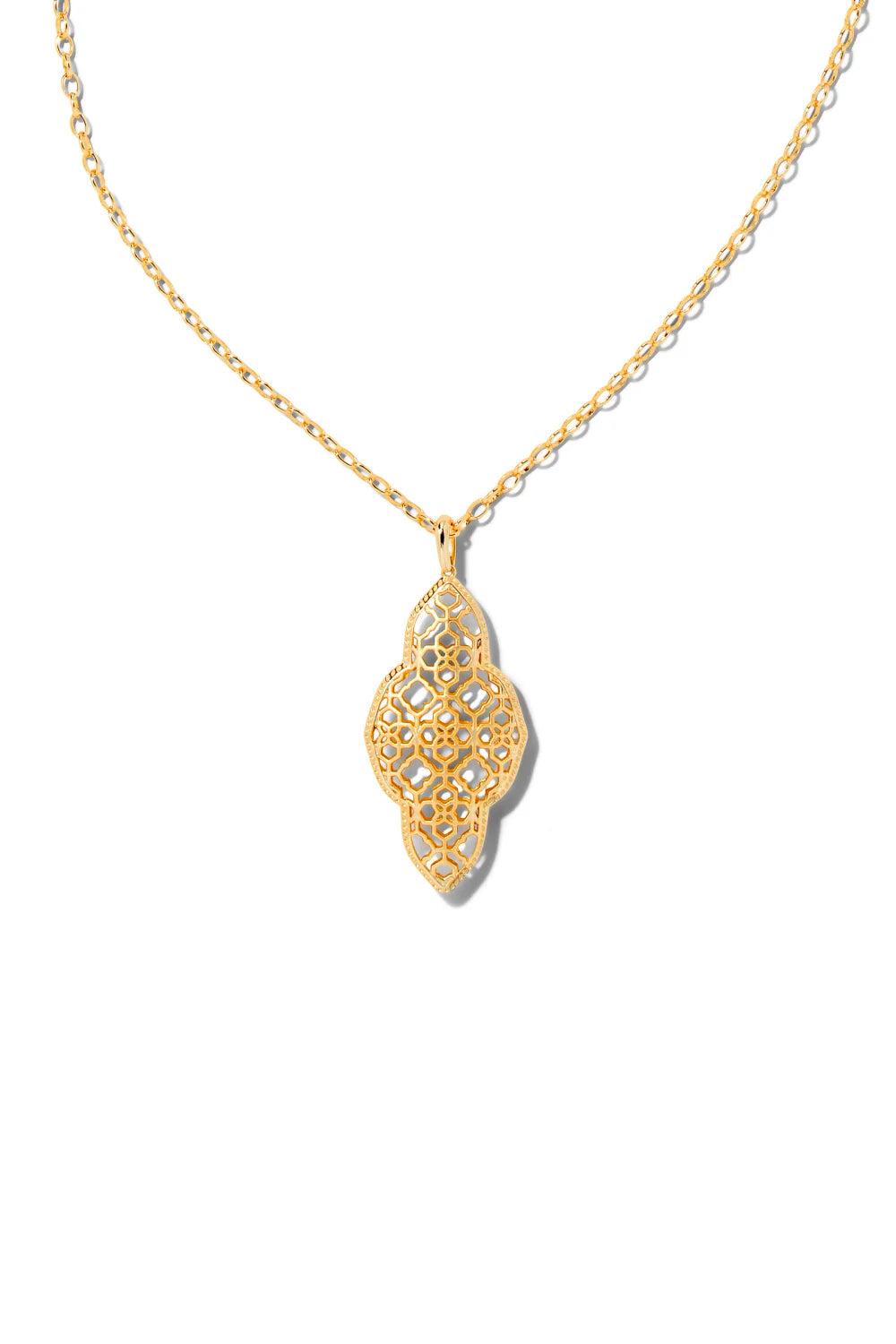 Kendra Scott: Abbie Long Pendant Necklace - Gold | Makk Fashions