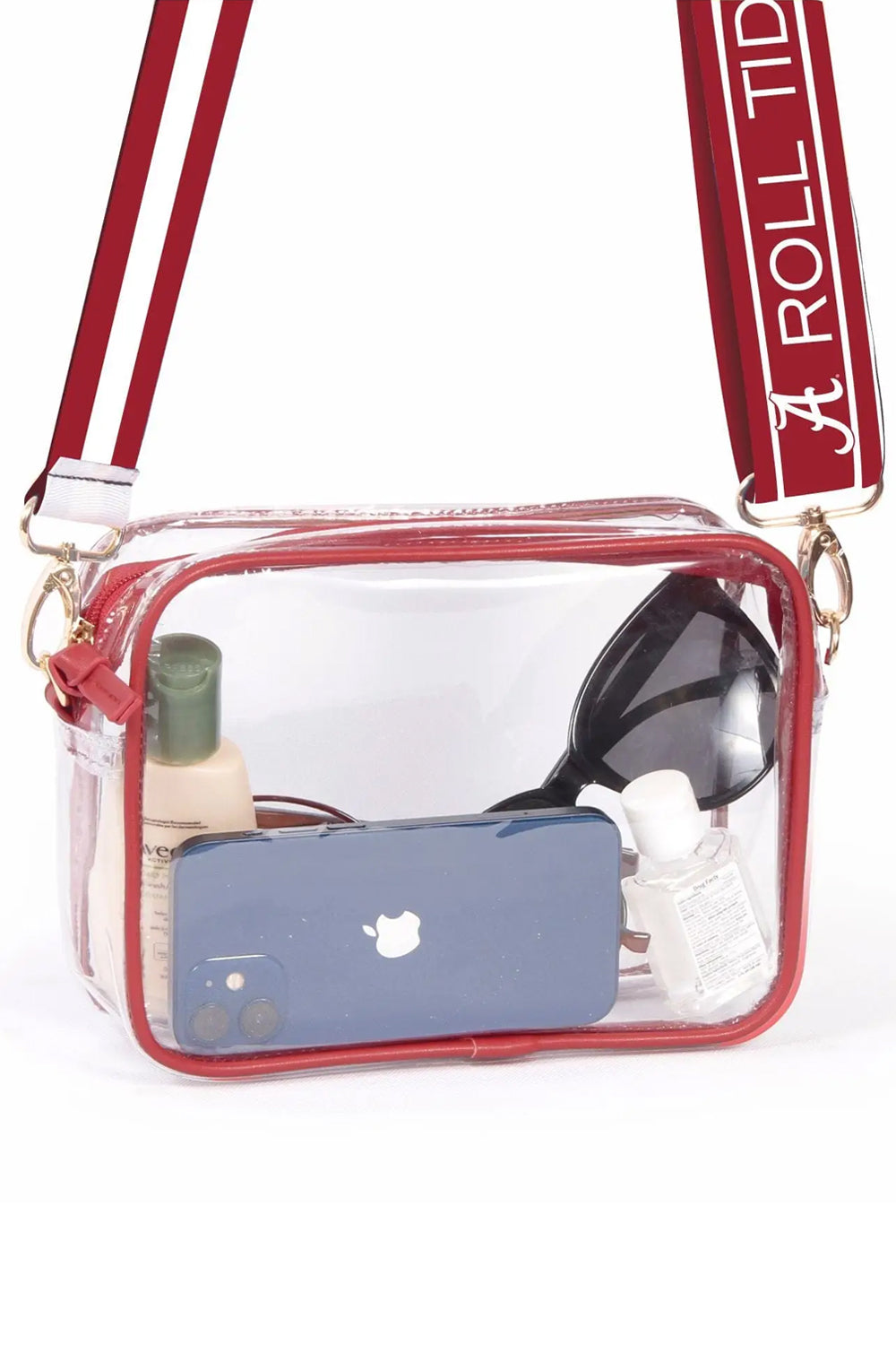 Alabama Clear Reversible Strap Purse - Red | Makk Fashions