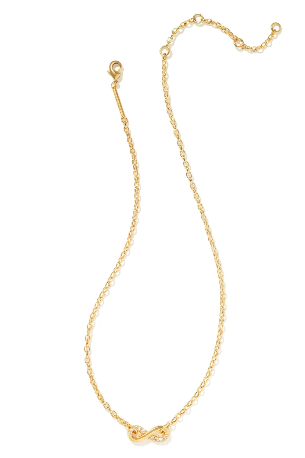Kendra Scott: Annie Gold Infinity Pendant Necklace - White Crystal | Makk Fashions