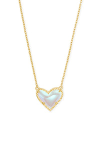Kendra Scott: Ari Heart Gold Pendant Necklace - Dichroic Glass | Makk Fashions