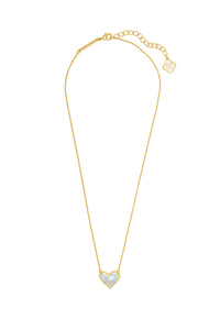 Kendra Scott: Ari Heart Gold Pendant Necklace - Dichroic Glass | Makk Fashions